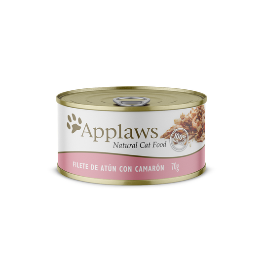 APPLAWS GATO FILETE DE ATUN-CAMARON CON CALDITO, 70 GR