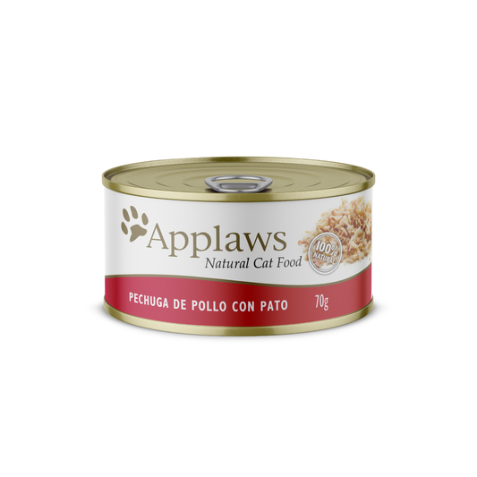 APPLAWS GATO PECHUGA DE POLLO-PATO CON CALDITO, 70 GR