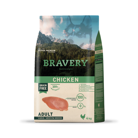 BRAVERY CHICKEN ADULT LARGE/MEDIUM BREEDS 4 KG