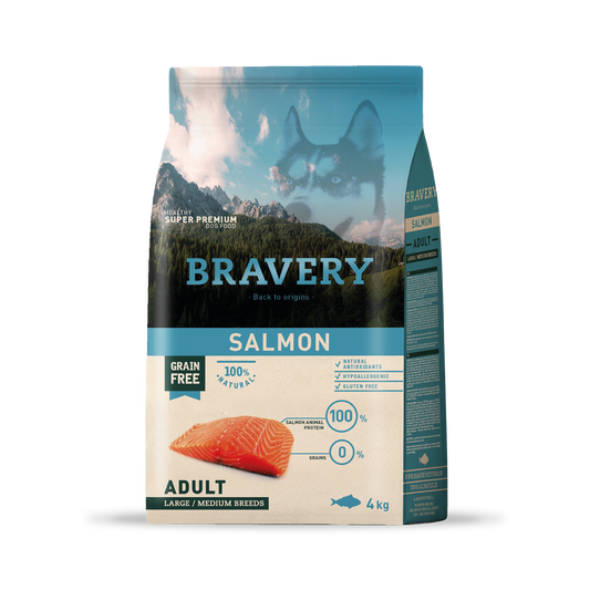 BRAVERY SALMON ADULT LARGE/MEDIUM BREED 4 KG