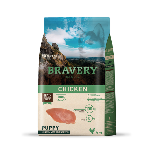 BRAVERY CHICKEN PUPPY LARGE/MEDIUM BREEDS 4 KG