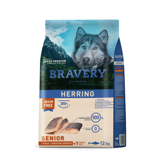 BRAVERY HERRING SENIOR LARGE/MEDIUM BREEDS 4 KG