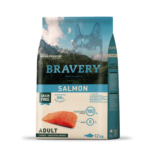 BRAVERY SALMON ADULT LARGE/MEDIUM BREED 12 KG