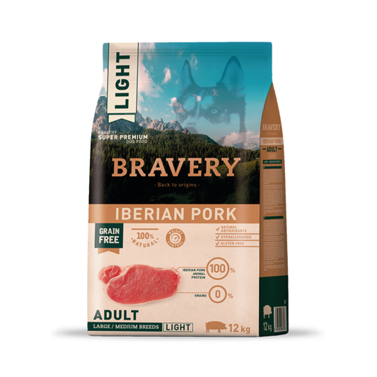 BRAVERY LIGHT IBERIAN PORK ADULT LARGE/MEDIUM BREEDS 12 KG