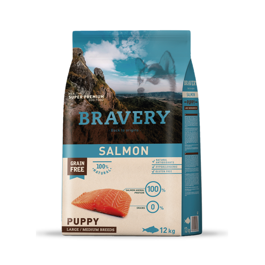 BRAVERY SALMON PUPPY LARGE/MEDIUM BREEDS 12 KG