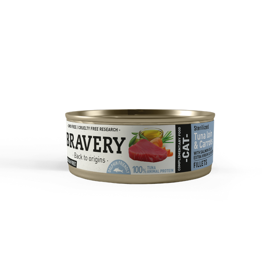 BRAVERY TUNA LOIN AND CARROTS STERILIZED CAT WET FOOD 70 GR