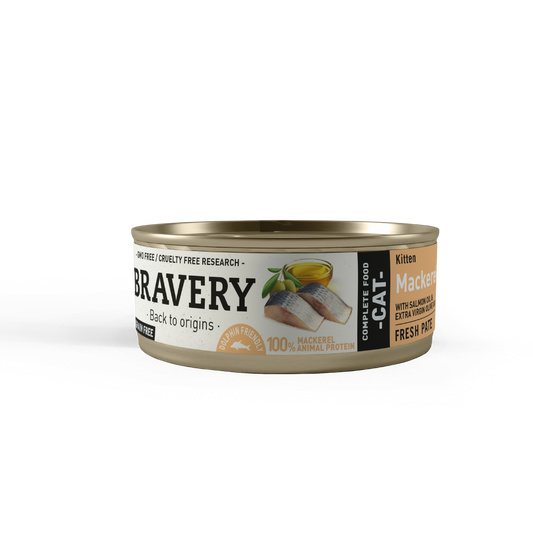 BRAVERY MACKEREL KITTEN WET FOOD 70 GR