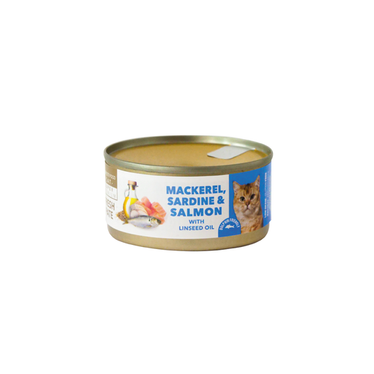 AMITY MACKEREL, SARDINE AND SALMON ADULT CAT WET FOOD 80 GR