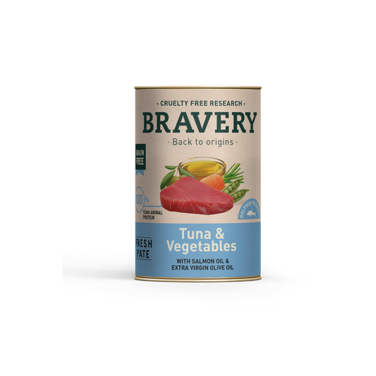 BRAVERY TUNA AND VEGETABLES DOG WET FOOD 290 GR