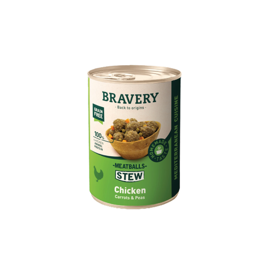 BRAVERY MEATBALLS STEW CHICKEN DOG WET FOOD 415 GR