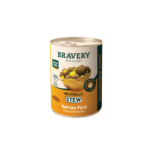 BRAVERY MEATBALLS STEW IBERIAN PORK DOG WET FOOD 415 GR