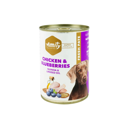 AMITY CHICKEN AND BLUEBERRIES ADULT DOG WET FOOD 400 GR