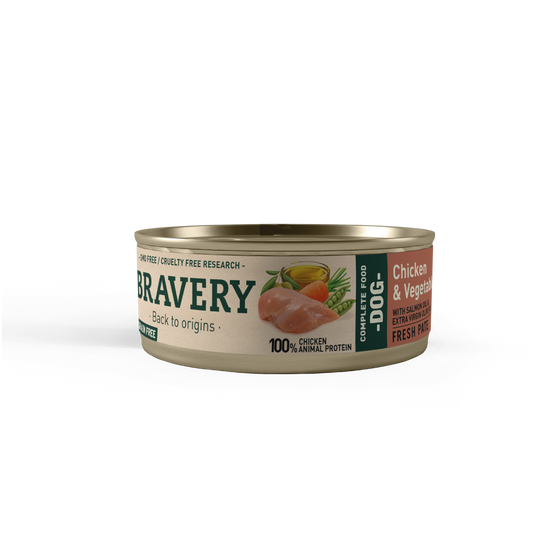 BRAVERY CHICKEN AND VEGETABLES ADULT DOG WET FOOD 80 GR