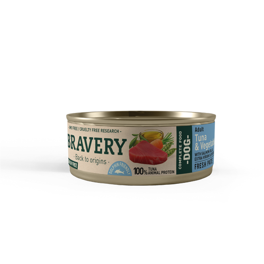 BRAVERY TUNA AND VEGETABLES ADULT DOG WET FOOD 80 GR