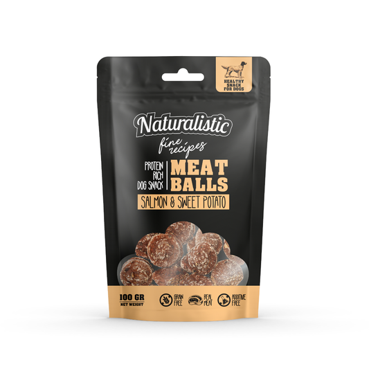 NT FINE RECIPE MEATBALLS SALMON & SWEET POTATO, 100 GR