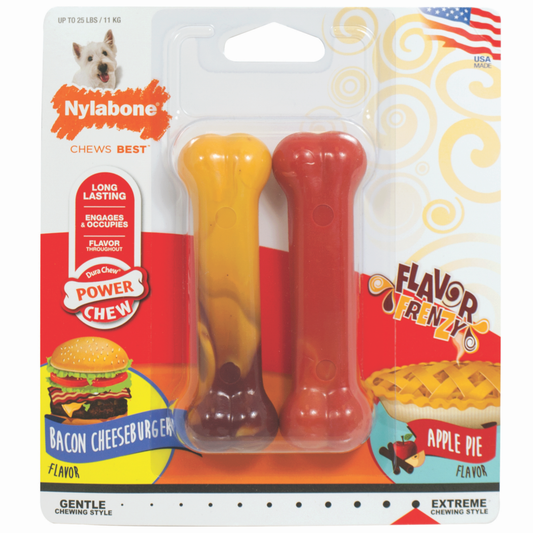 Nylabone Twin Pack Regular - Cheeseburger de tocino